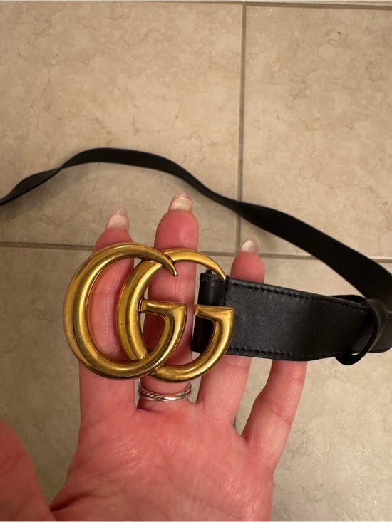 Gucci Accessories - Gucci Black Leather Belt with Gold Double G Buckle